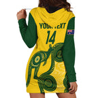 Custom Australia Soccer Hoodie Dress Go Socceroos Kangaroo With Indigenous Art