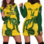 Custom Australia Soccer Hoodie Dress Go Socceroos Kangaroo With Indigenous Art