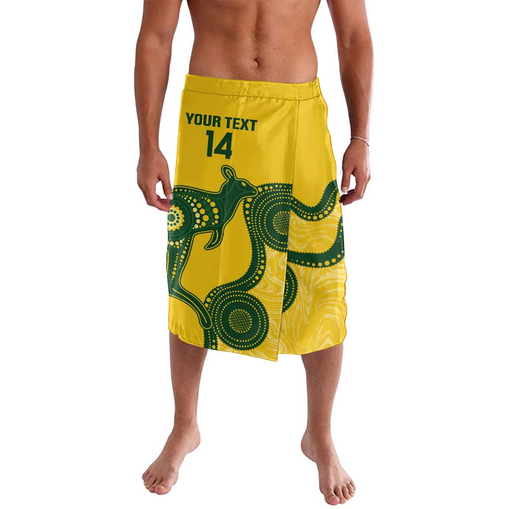 Custom Australia Soccer Lavalava Go Socceroos Kangaroo With Indigenous Art