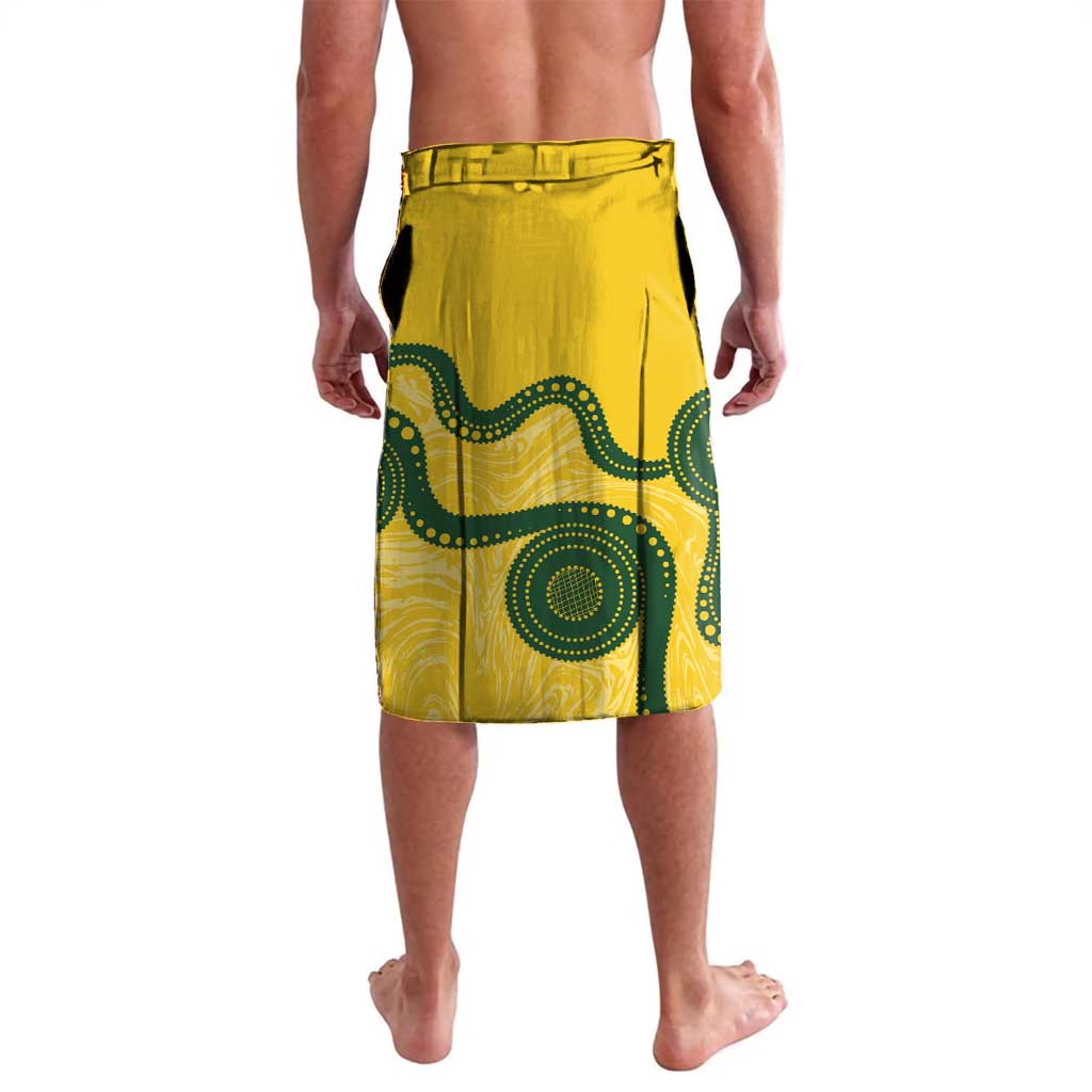 Custom Australia Soccer Lavalava Go Socceroos Kangaroo With Indigenous Art