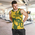 Custom Australia Soccer Men Tank Top Go Socceroos Kangaroo With Indigenous Art