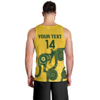Custom Australia Soccer Men Tank Top Go Socceroos Kangaroo With Indigenous Art