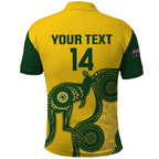 Custom Australia Soccer Polo Shirt Go Socceroos Kangaroo With Indigenous Art