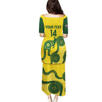Custom Australia Soccer Puletasi Go Socceroos Kangaroo With Indigenous Art