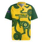 Custom Australia Soccer Rugby Jersey Go Socceroos Kangaroo With Indigenous Art