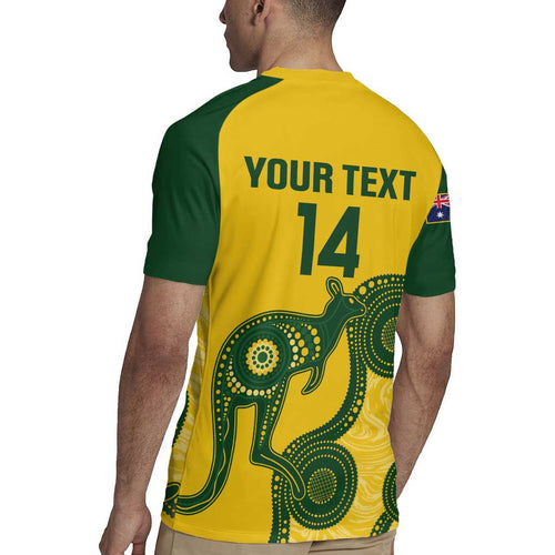 Custom Australia Soccer Rugby Jersey Go Socceroos Kangaroo With Indigenous Art