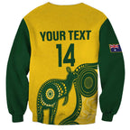 Custom Australia Soccer Sweatshirt Go Socceroos Kangaroo With Indigenous Art