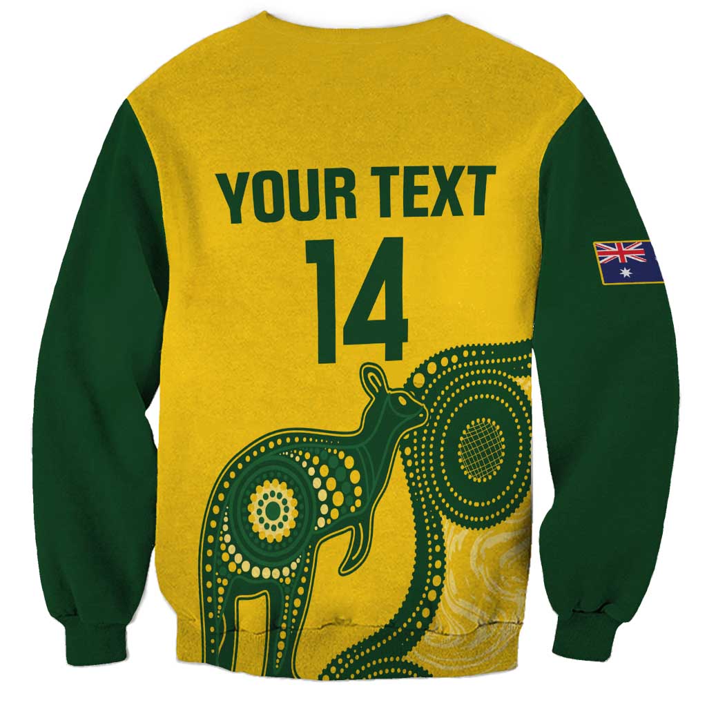 Custom Australia Soccer Sweatshirt Go Socceroos Kangaroo With Indigenous Art