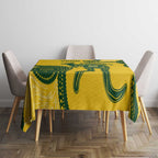 Custom Australia Soccer Tablecloth Go Socceroos Kangaroo With Indigenous Art