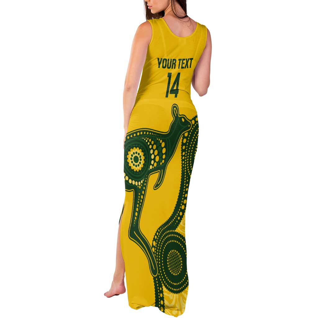 Custom Australia Soccer Tank Maxi Dress Go Socceroos Kangaroo With Indigenous Art