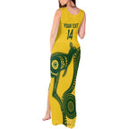 Custom Australia Soccer Tank Maxi Dress Go Socceroos Kangaroo With Indigenous Art