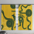 Custom Australia Soccer Window Curtain Go Socceroos Kangaroo With Indigenous Art