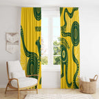 Custom Australia Soccer Window Curtain Go Socceroos Kangaroo With Indigenous Art