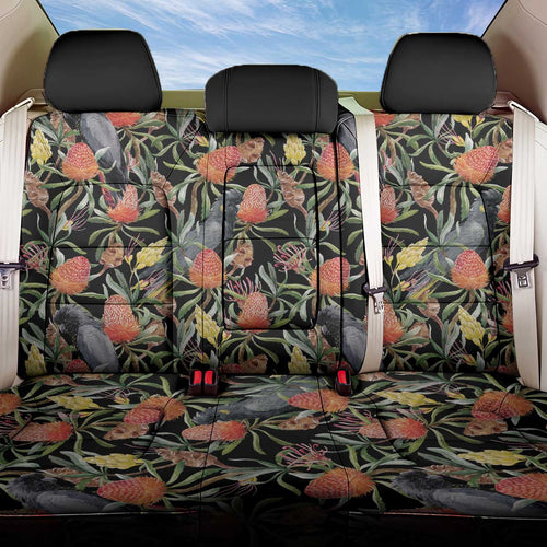 Australia Black Cockatoo And Banksia Flowers Back Car Seat Cover