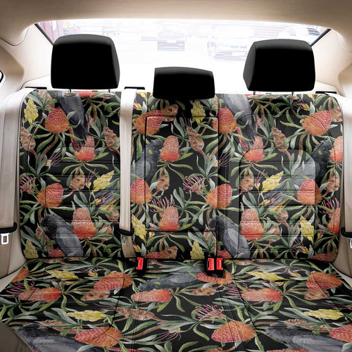 Australia Black Cockatoo And Banksia Flowers Back Car Seat Cover