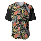 Australia Black Cockatoo And Banksia Flowers Baseball Jersey