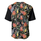 Australia Black Cockatoo And Banksia Flowers Baseball Jersey