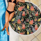 Australia Black Cockatoo And Banksia Flowers Beach Blanket