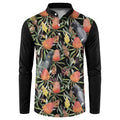 Australia Black Cockatoo And Banksia Flowers Button Sweatshirt