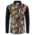 Australia Black Cockatoo And Banksia Flowers Button Sweatshirt
