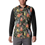 Australia Black Cockatoo And Banksia Flowers Button Sweatshirt