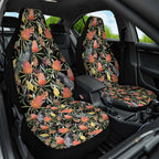Australia Black Cockatoo And Banksia Flowers Car Seat Cover