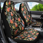 Australia Black Cockatoo And Banksia Flowers Car Seat Cover