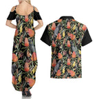 Australia Black Cockatoo And Banksia Flowers Couples Matching Summer Maxi Dress and Hawaiian Shirt