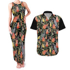 Australia Black Cockatoo And Banksia Flowers Couples Matching Tank Maxi Dress and Hawaiian Shirt