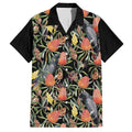 Australia Black Cockatoo And Banksia Flowers Family Matching Off Shoulder Maxi Dress and Hawaiian Shirt