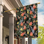 Australia Black Cockatoo And Banksia Flowers Garden Flag