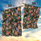 Australia Black Cockatoo And Banksia Flowers Garden Flag