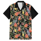 Australia Black Cockatoo And Banksia Flowers Hawaiian Shirt