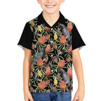 Australia Black Cockatoo And Banksia Flowers Hawaiian Shirt