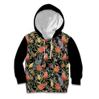 Australia Black Cockatoo And Banksia Flowers Kid Hoodie