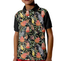 Australia Black Cockatoo And Banksia Flowers Kid Polo Shirt