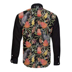 Australia Black Cockatoo And Banksia Flowers Long Sleeve Button Shirt