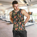 Australia Black Cockatoo And Banksia Flowers Men Tank Top