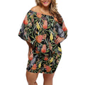 Australia Black Cockatoo And Banksia Flowers Off Shoulder Short Dress