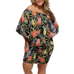 Australia Black Cockatoo And Banksia Flowers Off Shoulder Short Dress