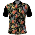 Australia Black Cockatoo And Banksia Flowers Polo Shirt
