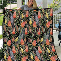 Australia Black Cockatoo And Banksia Flowers Quilt