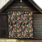 Australia Black Cockatoo And Banksia Flowers Quilt