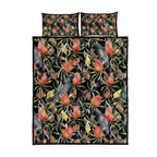Australia Black Cockatoo And Banksia Flowers Quilt Bed Set