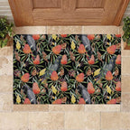 Australia Black Cockatoo And Banksia Flowers Rubber Doormat