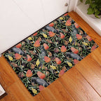 Australia Black Cockatoo And Banksia Flowers Rubber Doormat