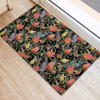 Australia Black Cockatoo And Banksia Flowers Rubber Doormat