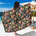 Australia Black Cockatoo And Banksia Flowers Sarong