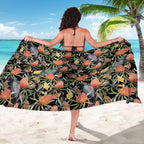 Australia Black Cockatoo And Banksia Flowers Sarong