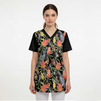 Australia Black Cockatoo And Banksia Flowers Scrub Top - Aussie Hoodie